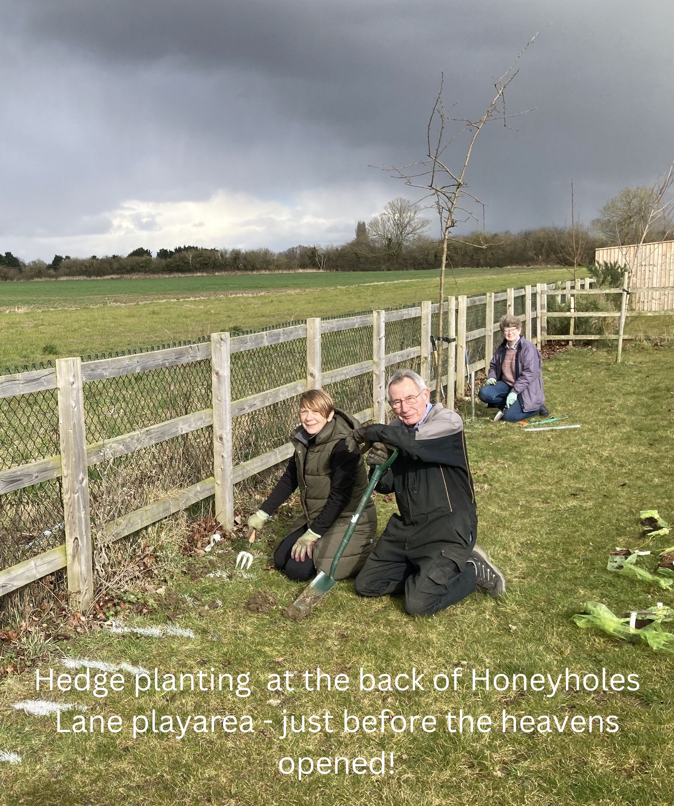 Photograph of people planting a hedge in Dunholme